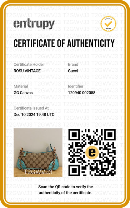 Gucci GG Canvas Leather Chain Hand Bag
