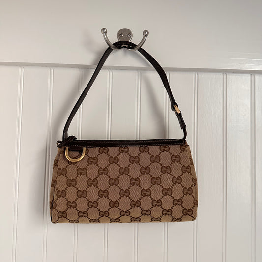 Gucci Shoulder Bag Brown Canvas