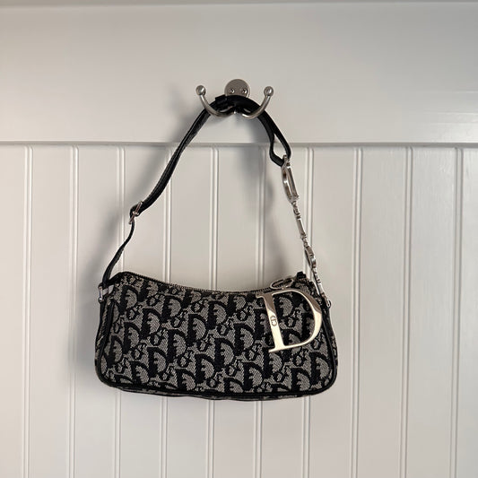 Christian Dior Monogram Shoulder Bag Black