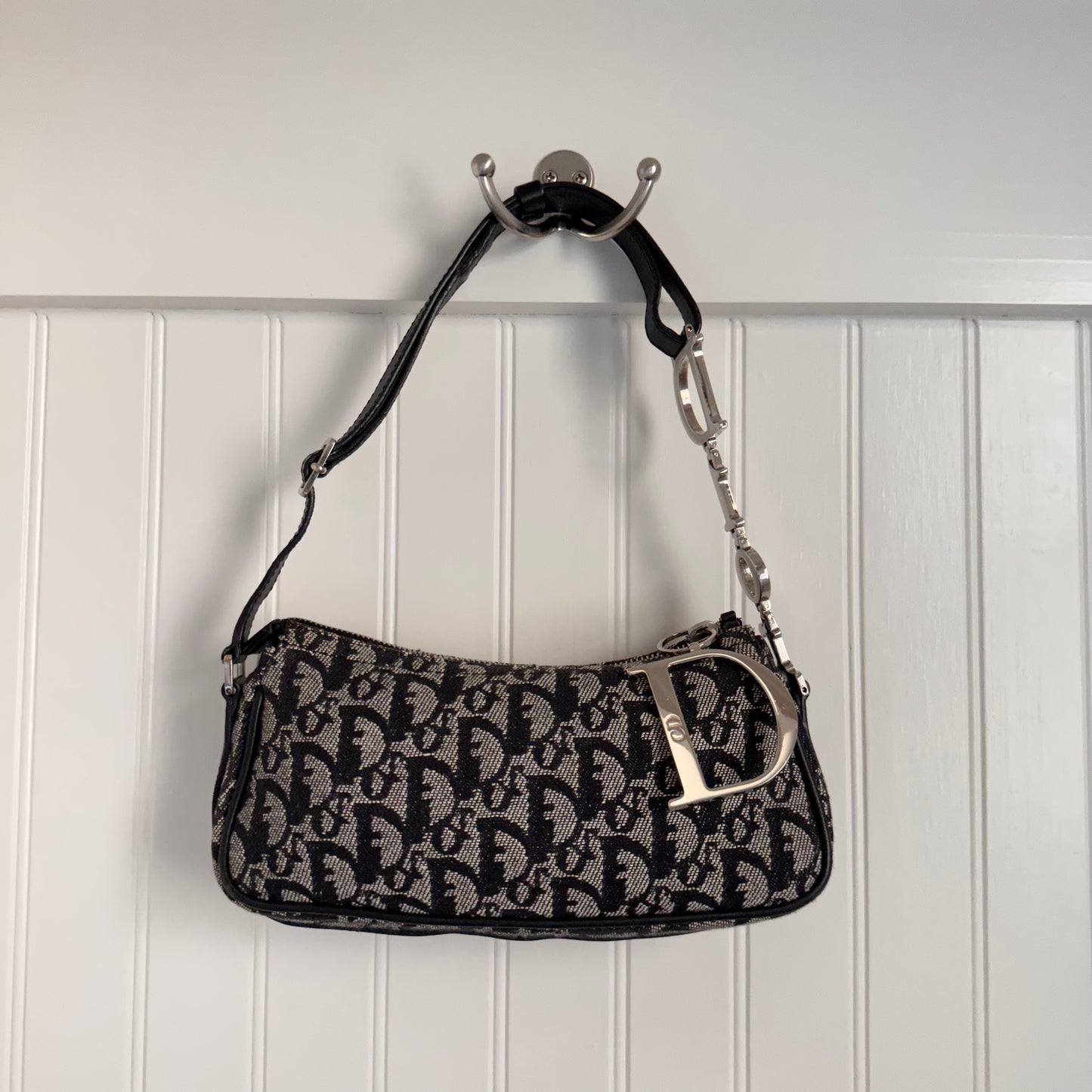 Christian Dior Monogram Shoulder Bag Black
