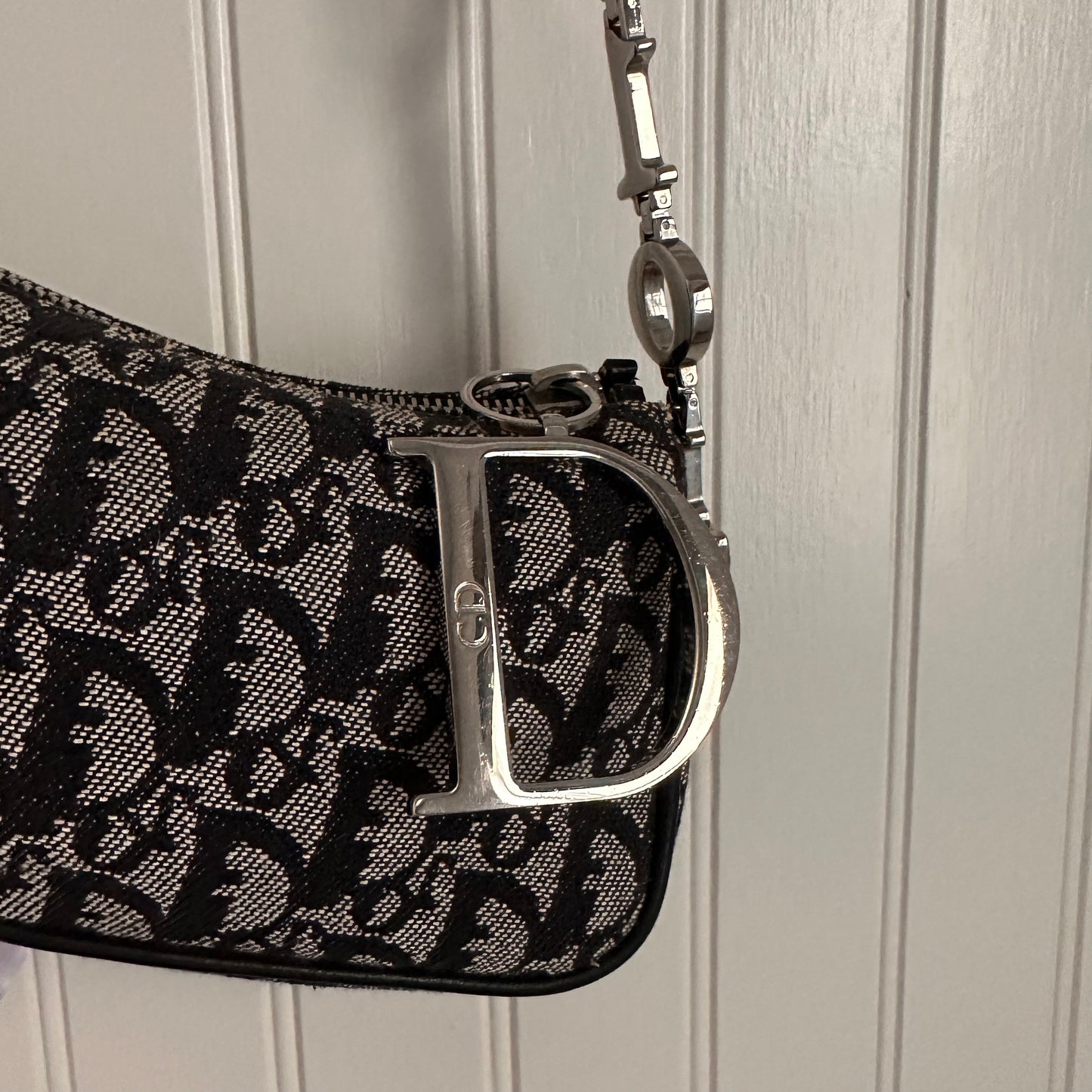 Christian Dior Monogram Shoulder Bag Black