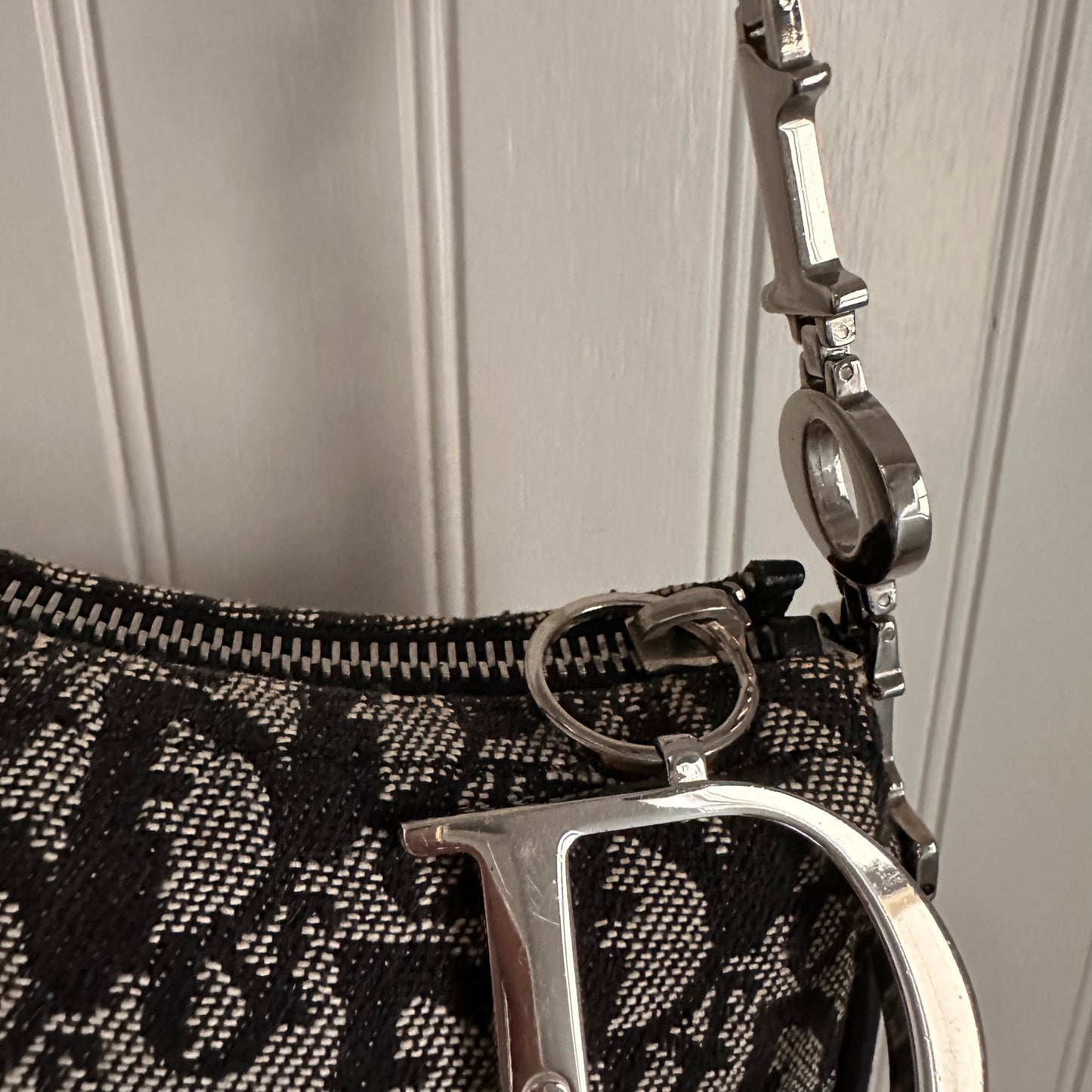 Christian Dior Monogram Shoulder Bag Black