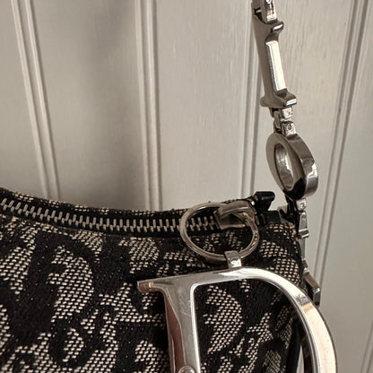 Christian Dior Monogram Shoulder Bag Black