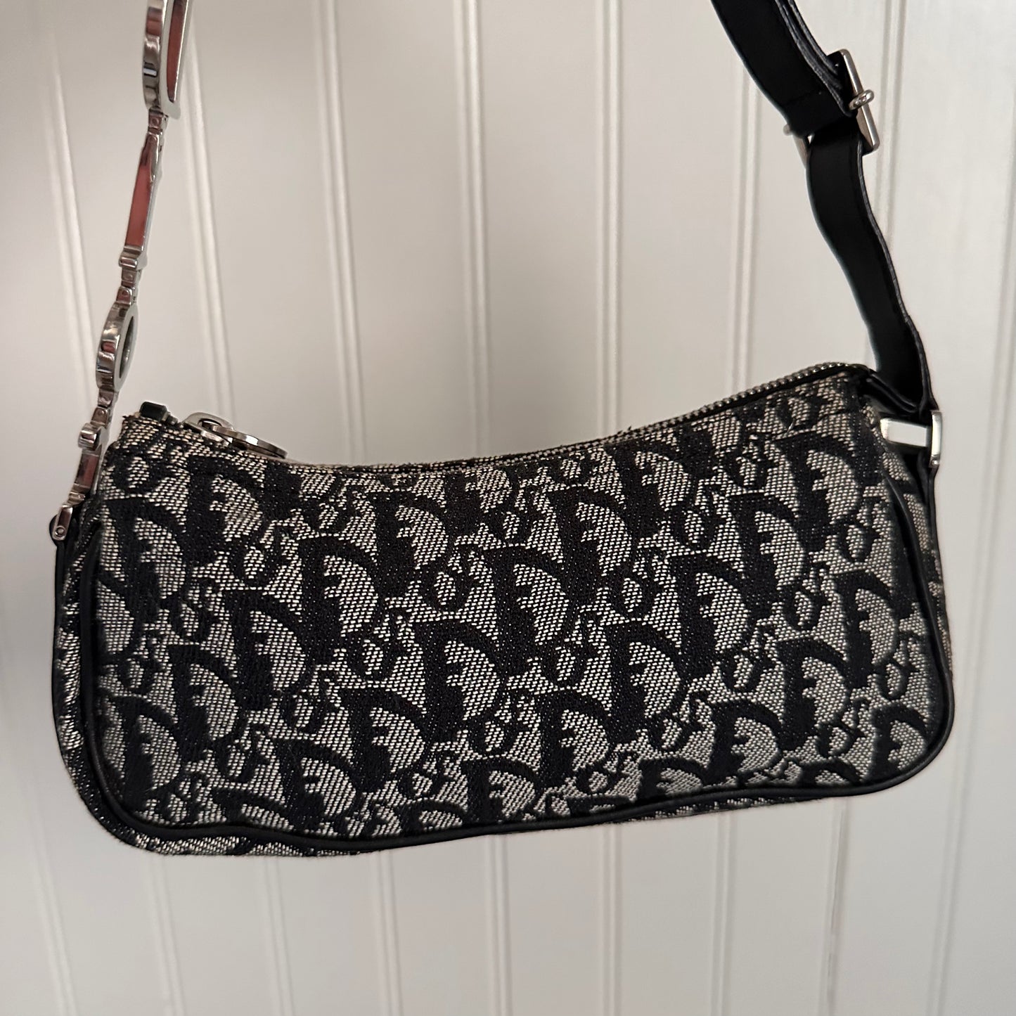 Christian Dior Monogram Shoulder Bag Black