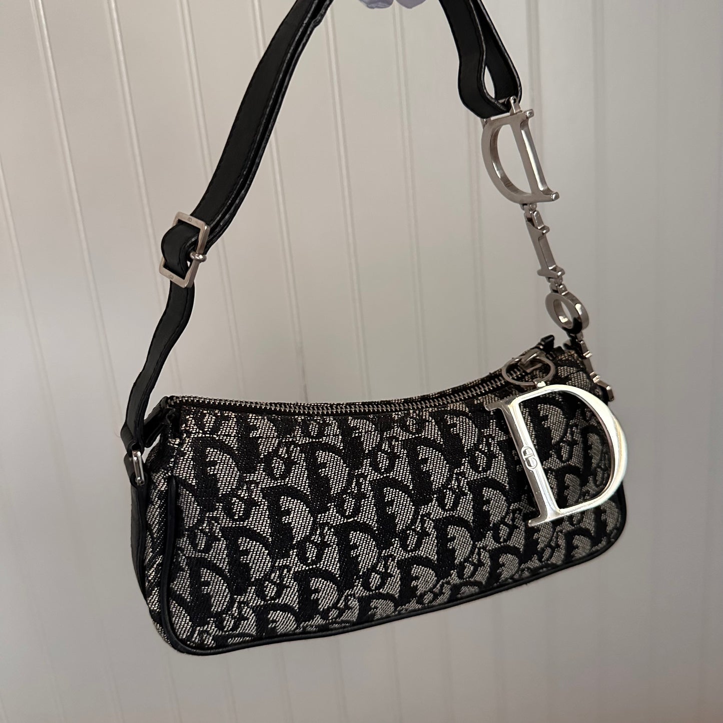 Christian Dior Monogram Shoulder Bag Black
