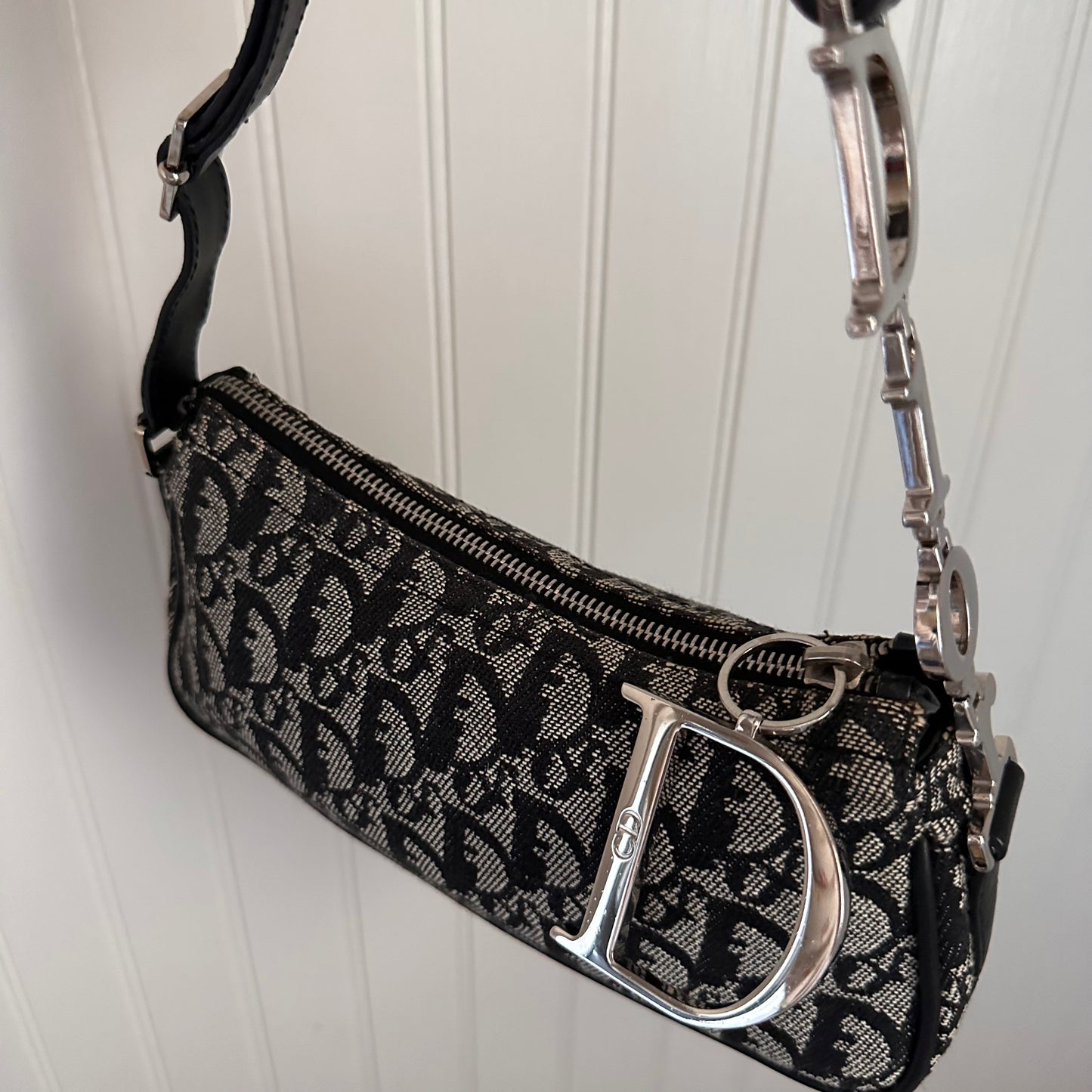 Christian Dior Monogram Shoulder Bag Black