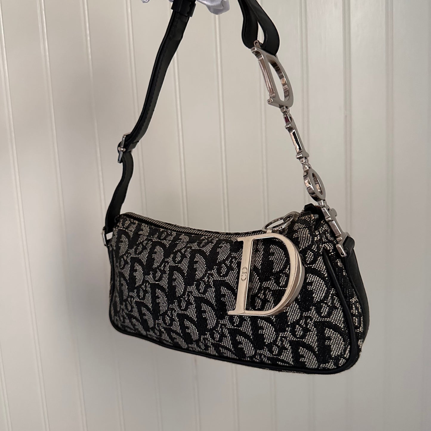 Christian Dior Monogram Shoulder Bag Black
