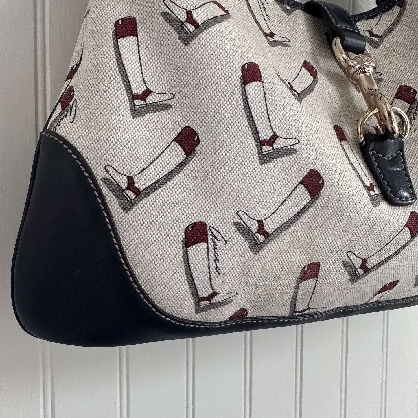 Gucci Canvas Boot Print Medium Jackie