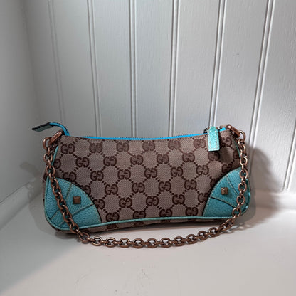 Gucci GG Canvas Leather Chain Hand Bag