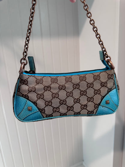 Gucci GG Canvas Leather Chain Hand Bag
