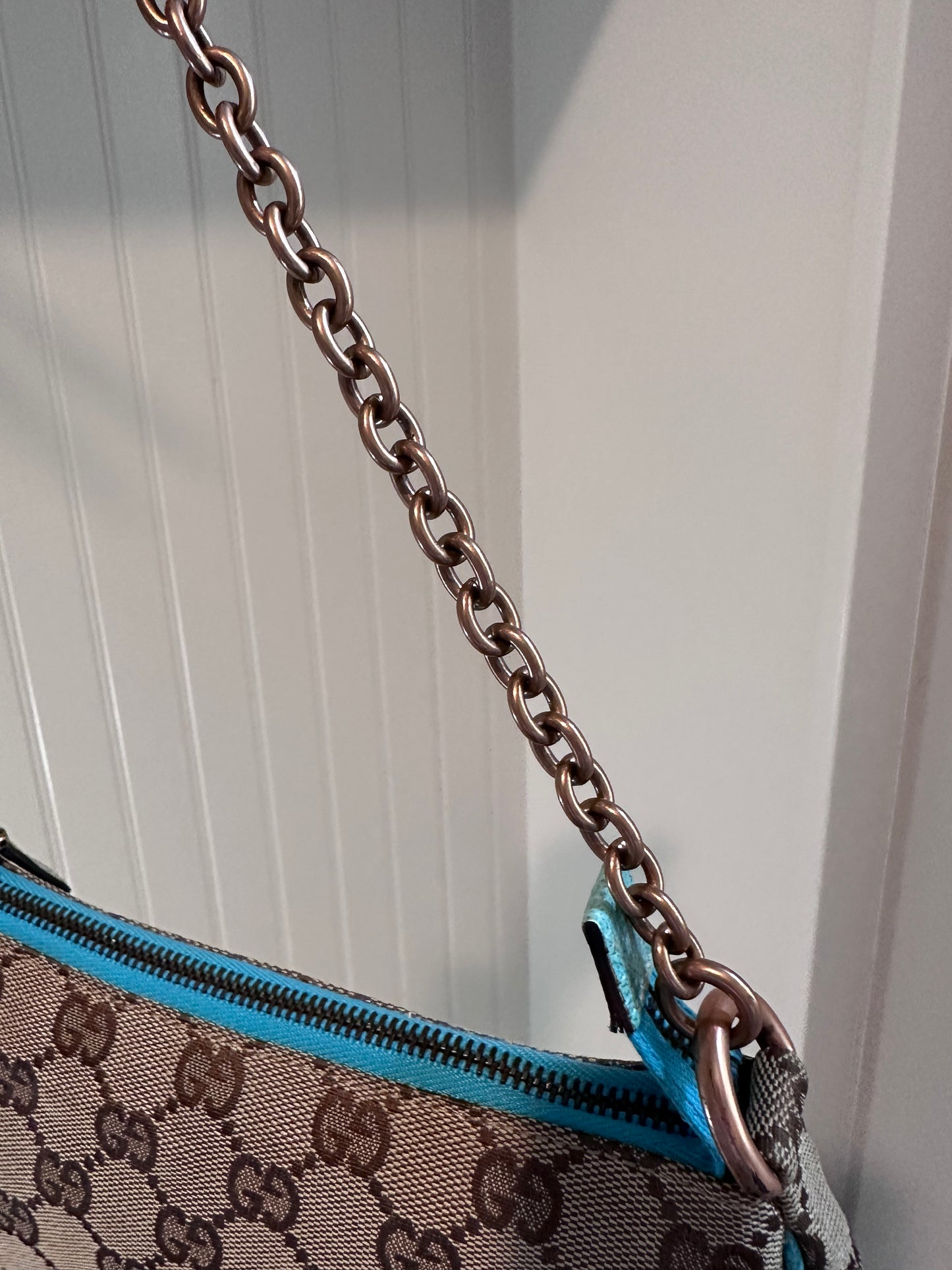 Gucci GG Canvas Leather Chain Hand Bag